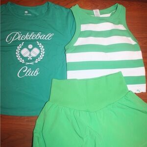 JoyLab Vibrant Green Activewear Top Womens Bundle Pickleball